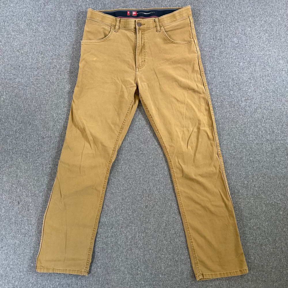 Wrangler Pants Mens 32x30 Five Star Performance Tan Stretch Canvas